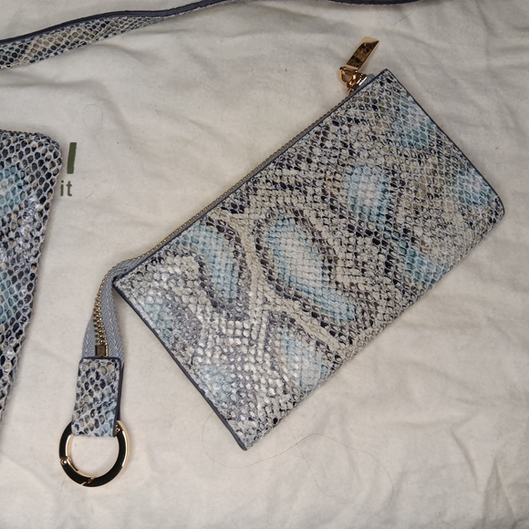 G.i.l.i. Roma 4 Blue Python Bag W Matching Wallet And Zipper Pouch- Like New - Picture 3 of 9